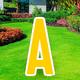 Yellow Letter (A) Corrugated Plastic Yard Sign, 30in